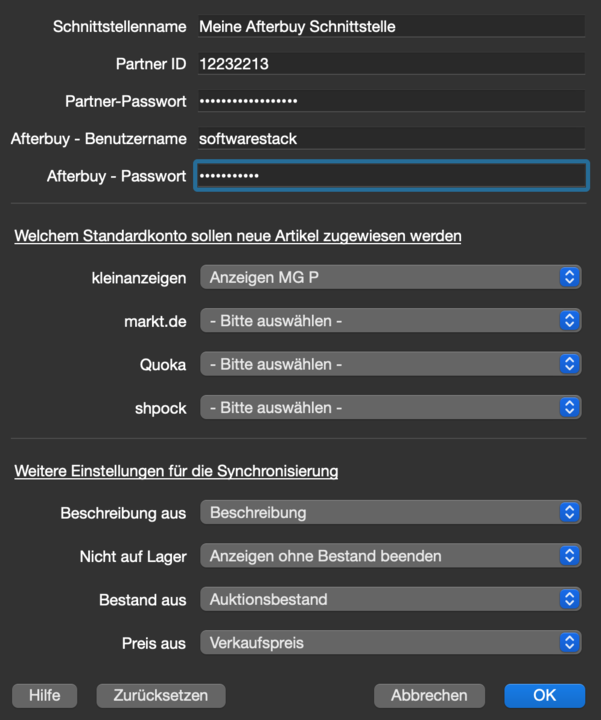 externe schnittstellen afterbuy