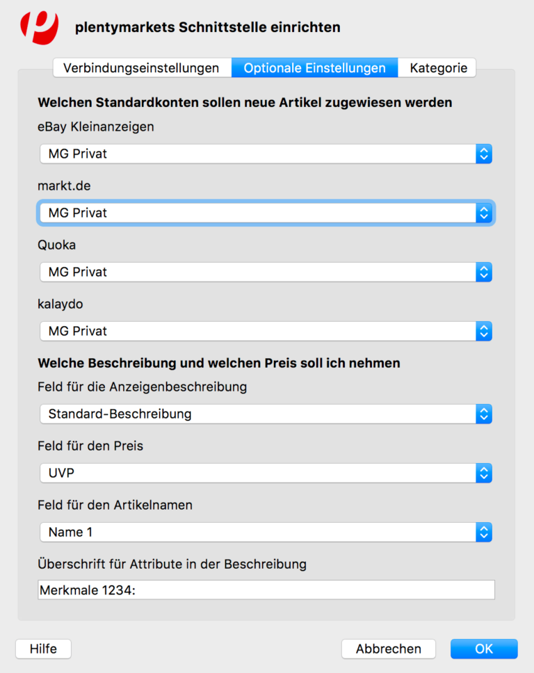 plentymarkets externe schnittstellen